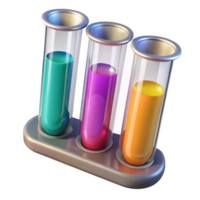 beautiful modern Test Tubes with Colorful Liquids Isolated on Transparent Background high quality png