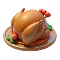 vibrant minimalist Thanksgiving Turkey Cooked Isolated genuine png