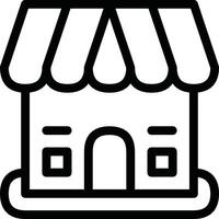 A black and white drawing of a small house with a white awning. The house is small and cozy, with a white awning that adds a touch of charm vector