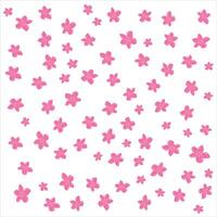 Pink Blossoms Arranged Pattern with White Background vector