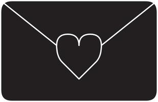 Heart Icon Featured on Black Envelope Symbolizing Love and Communication vector