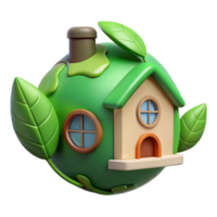 vibrant creative Eco Friendly Home Front View Isolated Element high resolution png