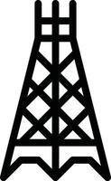 Abstract Black Icon of Oil Rig Structure on White Background vector