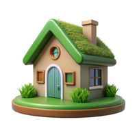 vibrant vintage Eco Friendly Home Front View Isolated Element authentic png
