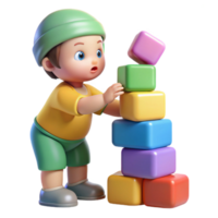 serein minimaliste bambin empilage blocs coloré jouets transparent Contexte authentique png