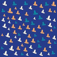 Pattern of silhouettes of birds in flight, arranged in various shades on a deep, contrasting background. A decorative and stylish motif, perfect for designs needing a natural or elegant touch. vector