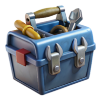 elegant abstract Toolbox Metal with Tools Transparent Background png