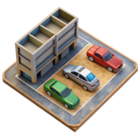 vibrant artistic Top Down Perspective of Empty Parking Lot Isolated authentic png