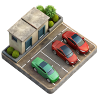 impressive rustic Top Down Perspective of Empty Parking Lot Isolated premium png
