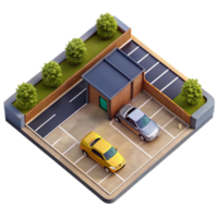elegant rustic Top Down Perspective of Empty Parking Lot Isolated detailed png