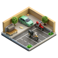extraordinary abstract Top Down Perspective of Empty Parking Lot Isolated original png