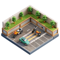 dramatic minimalist Top Down Perspective of Empty Parking Lot Isolated high resolution png