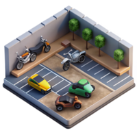 extraordinary classic Top Down Perspective of Empty Parking Lot Isolated high resolution png