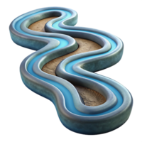 elegant abstract Top Down View of Winding River Transparent Background professional png