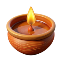 impressive rustic Top View Diwali Diya Clay Lamp Isolated Element png