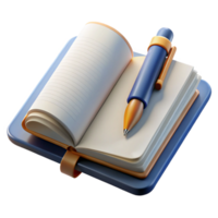 extraordinary abstract Top View of Open Journal with Pen Isolated Element detailed png