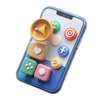 magnificent rustic Top View Smartphone with Social Media Feed Transparent premium png