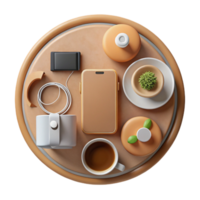 magnificent abstract Top View Workspace with Coffee Cup Cutout high resolution png