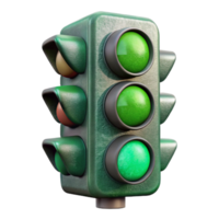vibrant abstract Traffic Light Green Isolated authentic png