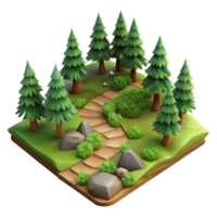 impressive abstract Transparent Background Forest Path Aerial View Isolated original png