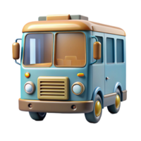 serene rustic Electric Bus Front View Isolated Transparent Background high resolution png