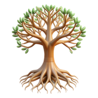 beautiful minimalist Tree of Life with Roots Transparent Background high resolution png