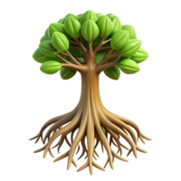 elegant creative Tree with Deep Roots Cutout Transparent Background high resolution png