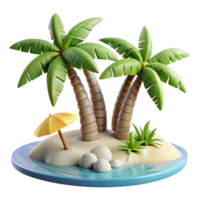vibrant rustic Tropical Beach Scene with Palm Trees Transparent authentic png