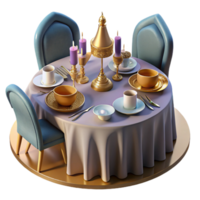 serene abstract Elegant Table Setting Formal View Cutout exclusive png