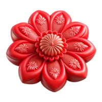vibrant abstract Embroidered Floral Pattern Bright Red Transparent Background professional png