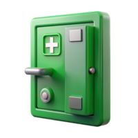 serene minimalist Emergency Exit Door Green with Push Bar Cutout detailed png