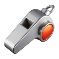 wonderful minimalist Emergency Whistle Silver Finish Transparent Background authentic png
