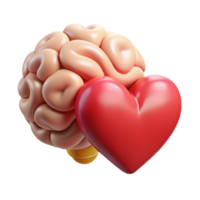 serene vintage Emotional Intelligence Training Icon Brain and Heart Transparent Background high quality png