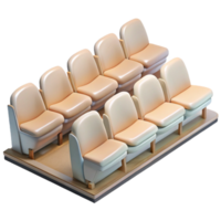 serene rustic Empty Auditorium with Seats Transparent exclusive png