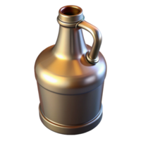extraordinary rustic Empty Beer Growler with Black Cap Isolated premium png