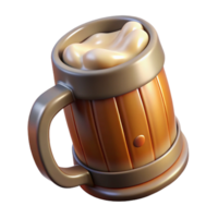 beautiful rustic Empty Beer Mug with Handle Isolated professional png