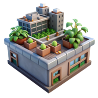 wonderful abstract Urban Rooftop Garden Vegetables Growing Isolated premium png