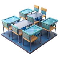impressive rustic Empty Classroom with Desks Transparent detailed png