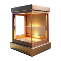 magnificent classic Empty Display Case Illuminated Interior Transparent Background premium png