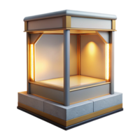 magnificent traditional Empty Display Case Illuminated Interior Transparent Background professional png