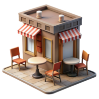 wonderful rustic Urban Street Corner with Cafe Transparent Background authentic png
