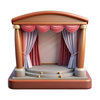 serene artistic Empty Theater Stage with Curtains Transparent authentic png