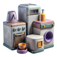 serene abstract Energy Efficient Home Appliances Set Transparent Background original png