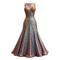 beautiful minimalist Evening Gown with Sequins Transparent Background high quality png