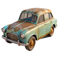 extraordinary modern Vintage Car Rustic Setting Transparent Background premium png
