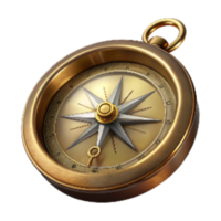 vibrant minimalist Vintage Compass with Brass Casing Isolated high resolution png
