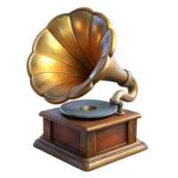 elegant minimalist Vintage Gramophone Front View Cutout high quality png