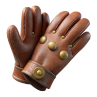 magnificent creative Vintage Leather Gloves with Button Closure Isolated Element high resolution png