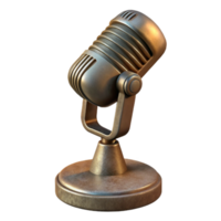 beautiful modern Vintage Microphone on Stand Side View Isolated png