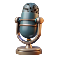 extraordinary abstract Vintage Microphone with Podcast Recording Icon Transparent Background high resolution png